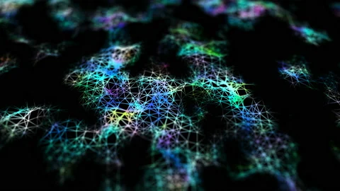 Neuron cell synapse network with Electrical Impulses. Flight through brain Stock Footage 108131143