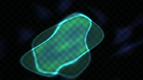 Neuron cell under microscope glowing green blue. Stock Footage 335538660