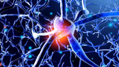 Neuron Cells building a neural network Ilustración de archivo