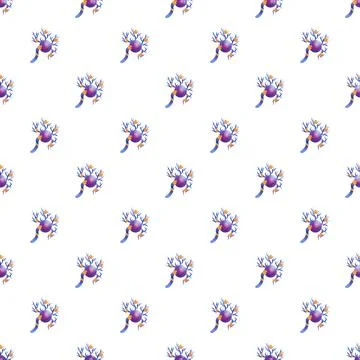 Neuron cells creating neural network seamless pattern Stock Illustration