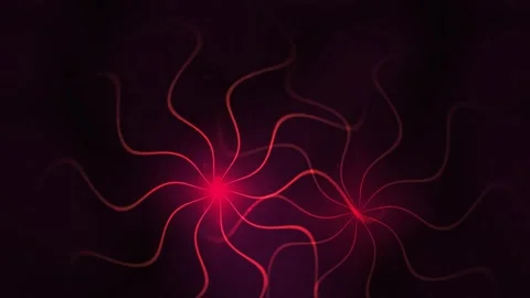 Neuron Cells Network Red Glowing Connections. Stock Footage 336254198