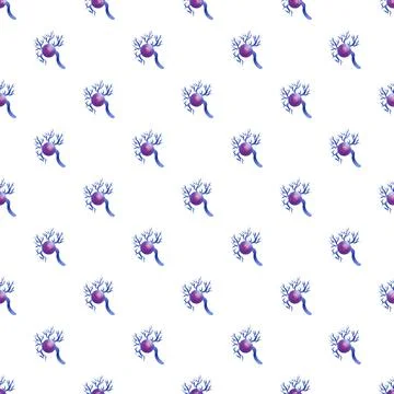 Neuron cells seamless pattern representing brain and neurology Stock Illustration