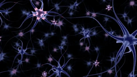 Neuron Cells, with sending informations, simulation Stock Footage 73499130