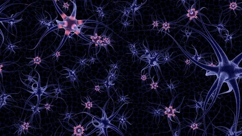 Neuron Cells, with sending informations, simulation Stock Footage 73500932