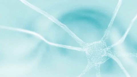 Neuron flashing effect on white blue background Stock Footage 229012899