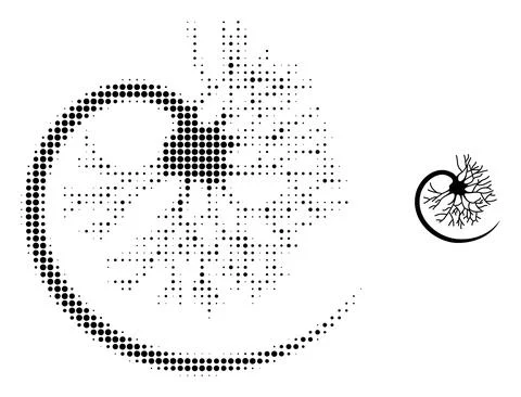 Neuron Halftone Dot Icon 스톡 일러스트