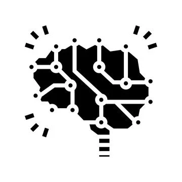 Neuron knowledge brain glyph icon vector illustration Stock Illustration
