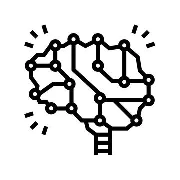 Neuron knowledge brain line icon vector illustration Stock Illustration
