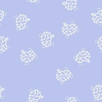 Neuron knowledge brain line seamless pattern Stock Illustration