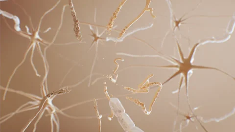 Neuron links damage and destruction 3d animation macro Stock Footage 275524100