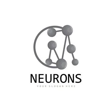 Neuron Logo, Molecule Logo Design, Vector AND, Template Illustration Illustrazione stock