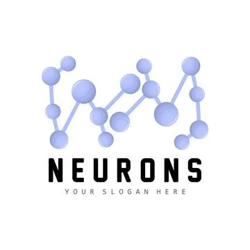 Neuron Logo, Molecule Logo Design, Vector AND, Template Illustration Illustrazione stock