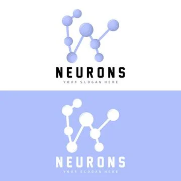 Neuron Logo, Molecule Logo Design, Vector AND, Template Illustration Illustrazione stock