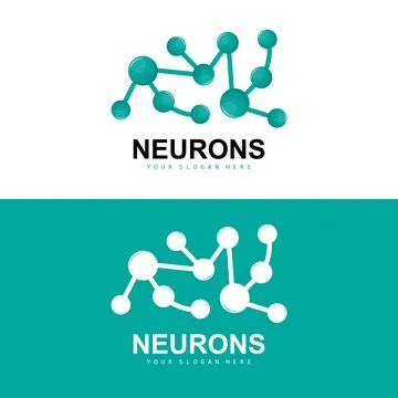 Neuron Logo, Molecule Logo Design, Vector AND, Template Illustration Illustrazione stock