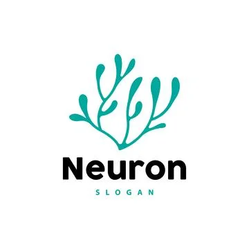 Neuron Logo, Neuron Nerve or Seaweed Vector Abstract Molecule Design, Templ.. Stock Illustration