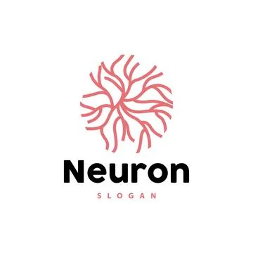 Neuron Logo, Neuron Nerve or Seaweed Vector Abstract Molecule Design, Templ.. Stock Illustration