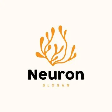Neuron Logo, Neuron Nerve or Seaweed Vector Abstract Molecule Design, Templ.. Stock Illustration
