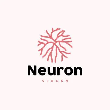 Neuron Logo, Neuron Nerve or Seaweed Vector Abstract Molecule Design, Templ.. Illustrazione stock