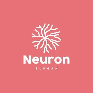 Neuron Logo, Neuron Nerve or Seaweed Vector Abstract Molecule Design, Templ.. Illustrazione stock