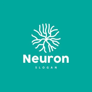 Neuron Logo, Neuron Nerve or Seaweed Vector Abstract Molecule Design, Templ.. Illustrazione stock