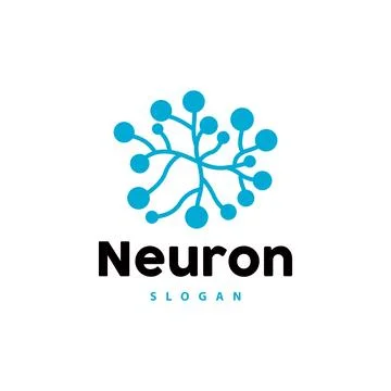 Neuron Logo, Neuron Nerve or Seaweed Vector Abstract Molecule Design, Templ.. Illustrazione stock