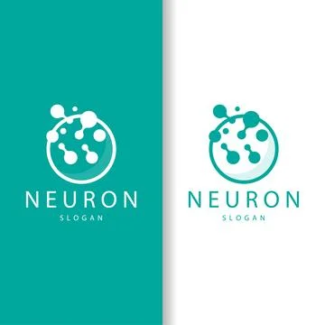 Neuron Logo, Neuron Nerve or Seaweed Vector Abstract Molecule Design, Templ.. Stock Illustration