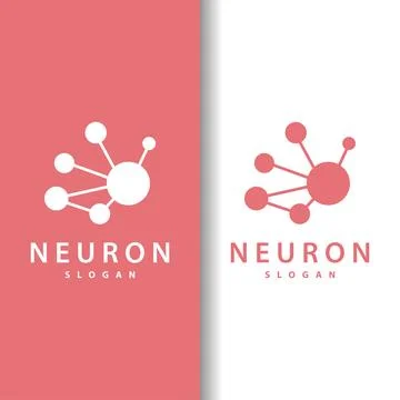 Neuron Logo, Neuron Nerve or Seaweed Vector Abstract Molecule Design, Templ.. Illustrazione stock