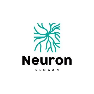 Neuron Logo, Neuron Nerve or Seaweed Vector Abstract Molecule Design, Templ.. Illustrazione stock