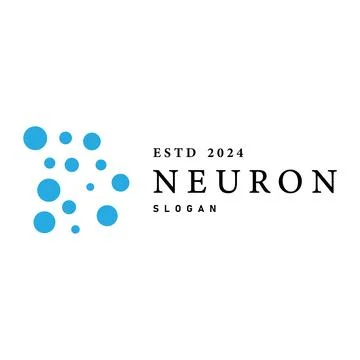 Neuron Logo, Neuron Nerve or Seaweed Vector Abstract Molecule Design, Templ.. Illustrazione stock