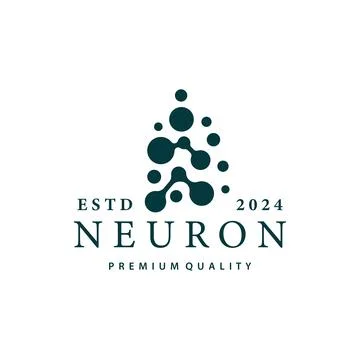 Neuron Logo, Neuron Nerve or Seaweed Vector Abstract Molecule Design, Templ.. Illustrazione stock