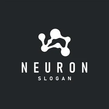 Neuron Logo, Neuron Nerve or Seaweed Vector Abstract Molecule Design, Templ.. Illustrazione stock