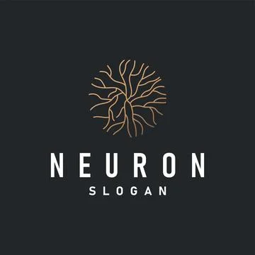 Neuron Logo, Neuron Nerve or Seaweed Vector Abstract Molecule Design, Templ.. Illustrazione stock
