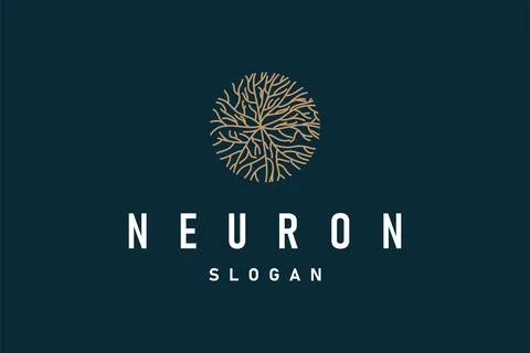Neuron Logo, Neuron Nerve or Seaweed Vector Abstract Molecule Design, Templ.. Illustrazione stock