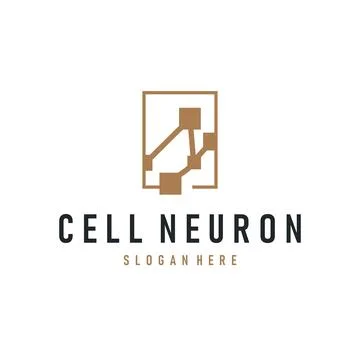 Neuron Logo, Neuron Nerve or Seaweed Vector Abstract Molecule Design, Templ.. Illustrazione stock