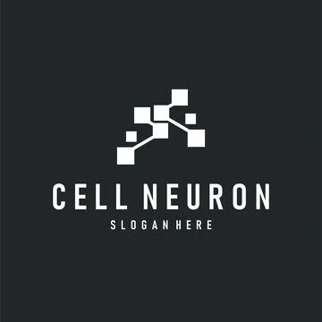 Neuron Logo, Neuron Nerve or Seaweed Vector Abstract Molecule Design, Templ.. Stock Illustration