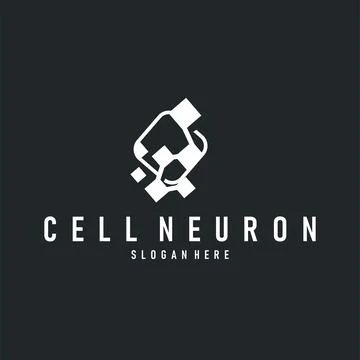 Neuron Logo, Neuron Nerve or Seaweed Vector Abstract Molecule Design, Templ.. Illustrazione stock