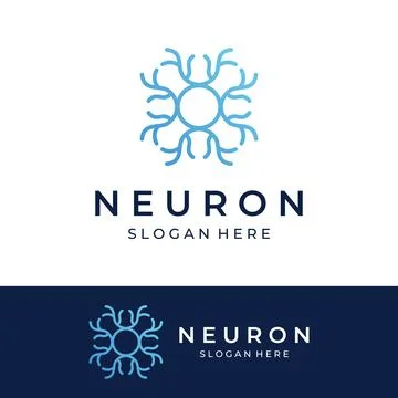 Neuron logo or nerve cell logo with concept vector illustration template. Stock Illustration