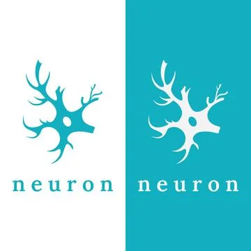 Neuron logo or nerve cell logo with concept vector illustration template. Stock Illustration