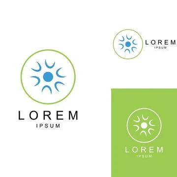 Neuron logo or nerve cell logo with concept vector illustration template. Stock Illustration