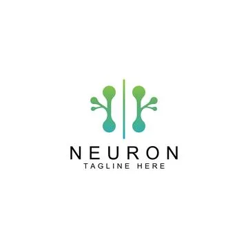 Neuron logo or nerve cell logo with concept vector illustration template. Stock Illustration