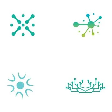 Neuron logo or nerve cell logo with concept vector illustration template. Stock Illustration