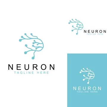 Neuron logo or nerve cell logo with concept vector illustration template. Stock Illustration