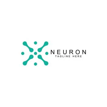 Neuron logo or nerve cell logo with concept vector illustration template. Stock Illustration