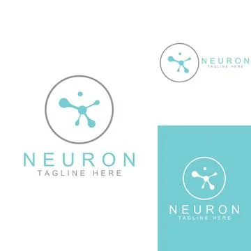 Neuron logo or nerve cell logo with concept vector illustration template. Stock Illustration