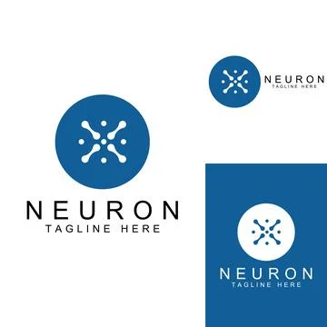 Neuron logo or nerve cell logo with concept vector illustration template. Stock Illustration