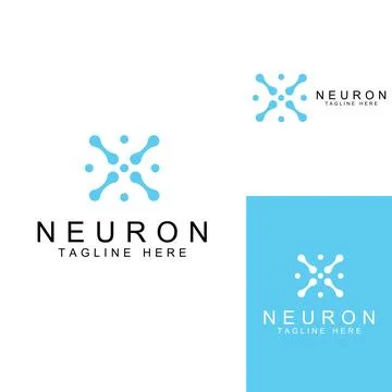 Neuron logo or nerve cell logo with concept vector illustration template. Stock Illustration