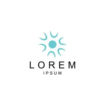 Neuron logo or nerve cell logo with concept vector illustration template. Stock Illustration