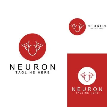 Neuron logo or nerve cell logo with concept vector illustration template. Stock Illustration