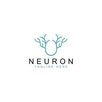 Neuron logo or nerve cell logo with concept vector illustration template. Stock Illustration