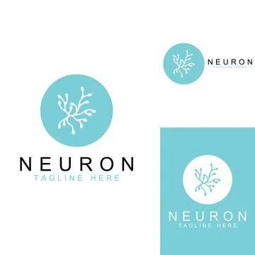 Neuron logo or nerve cell logo with concept vector illustration template. Stock Illustration